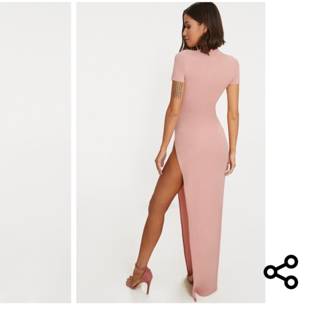 Bfamous bodycon maxi dress with peek a boo…